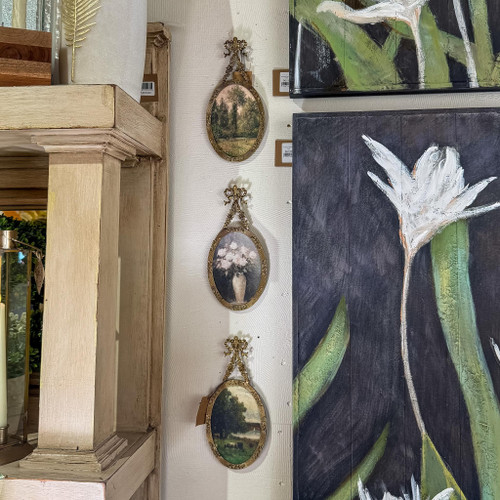 Pewter Hanging Oval Wall Decor