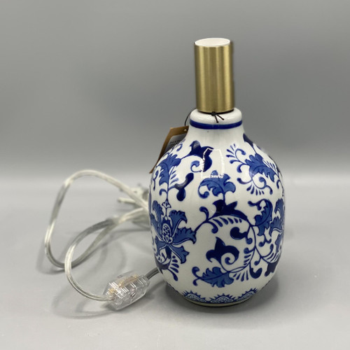 Blue & White Floral Lamp (Shade Not Included)