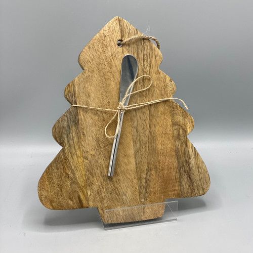 Tree Mango Wood Board w/Canape Knife