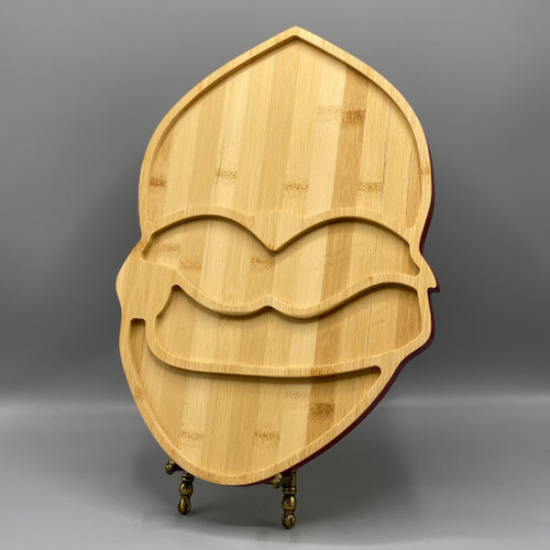 Bamboo Santa Head Serving Board w/4 Sections