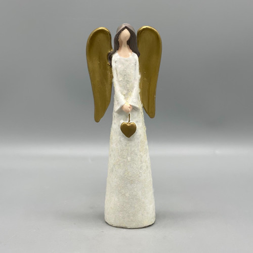 Angel Figurine w/Heart & Glitter