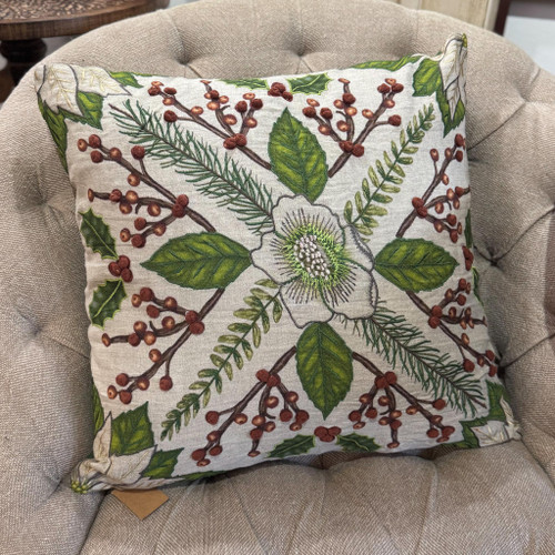 Seasonal Botanical Linen Blend Pillow