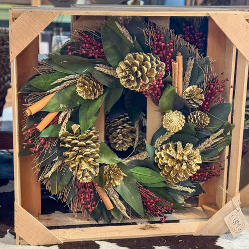 Holiday Pinecone & Greenery Wreath