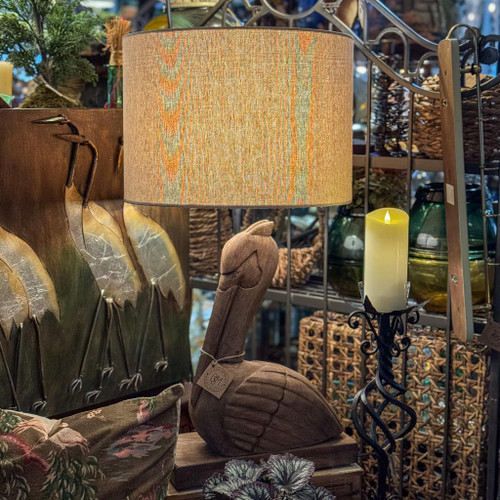 Carved Mango Wood Pelican Lamp