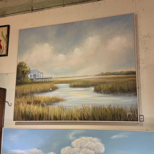 Framed Marshland Retreat Canvas
