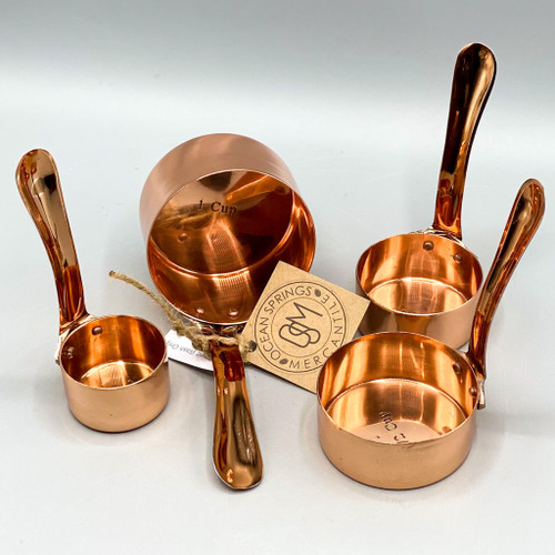 Set of 4 Copper & Brass Measuring Cups