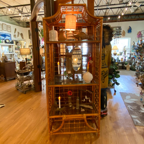 Mid Century Rattan Shelf