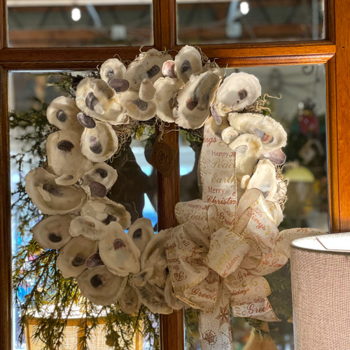 Handmade 14" Oyster Wreath