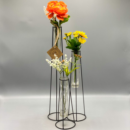 Black Wire Single 3 Flower Vase