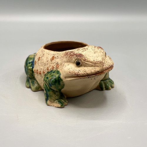 Clay Frog Glazed Planter