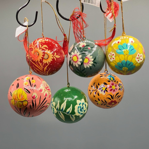 Floral Paper Mache Ornament