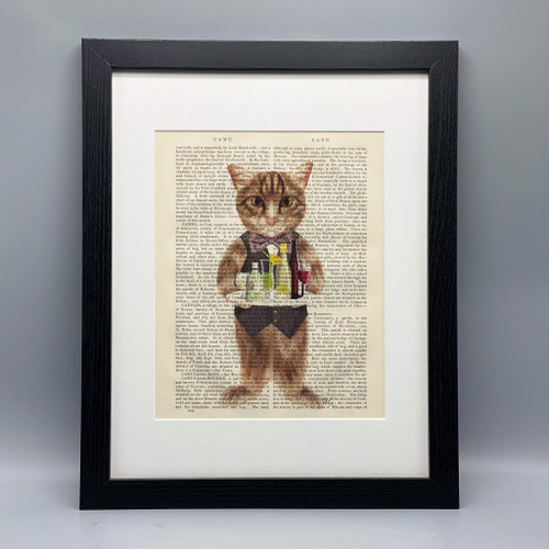 Tabby Cat Cocktails Framed Book Print