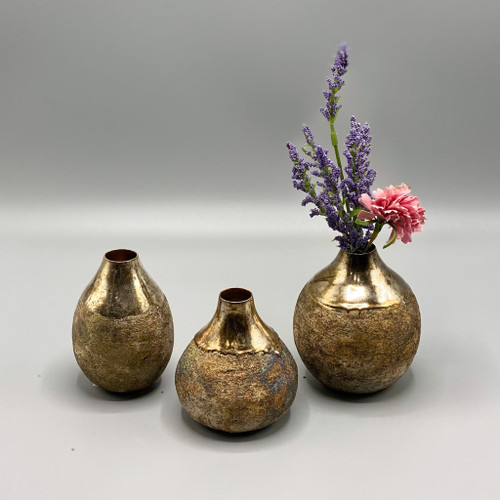 Burnt Gold Metal Vase