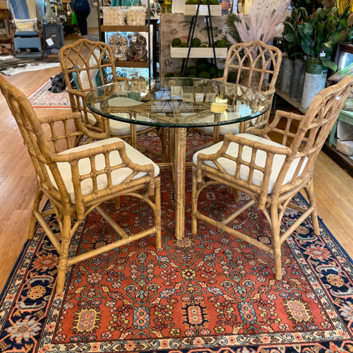 Vintage Rattan Cathedral Dining Set