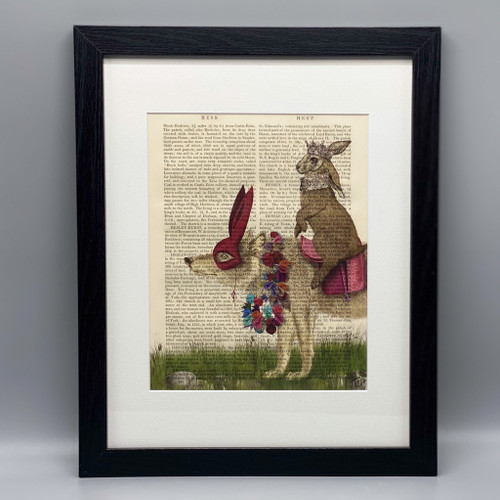 Hare King Rabbit Framed Book Print