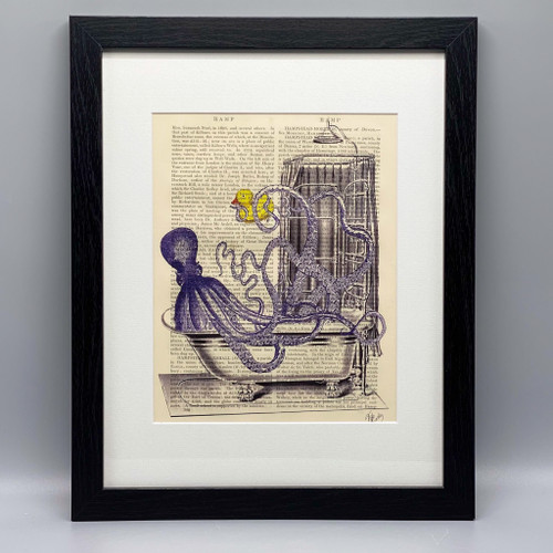 Octopus in a Bath Framed Book Print