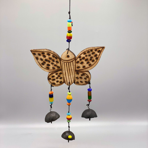 Hand Carved Butterfly Rustic Chime