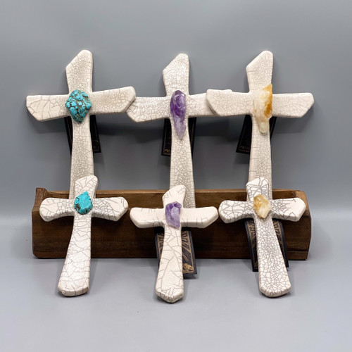 White Crackle Cross