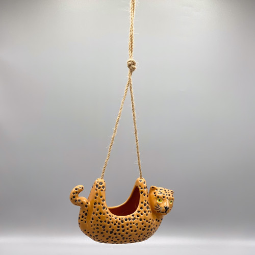 Ceramic Cheetah Hanging Planter