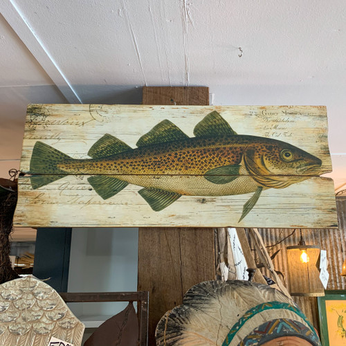 Distressed Fish Board Wall Decor