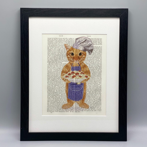 Ginger Cat Pasta Chef Framed Book Print