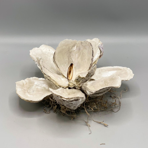 Hand Painted Oyster Shell Magnolia