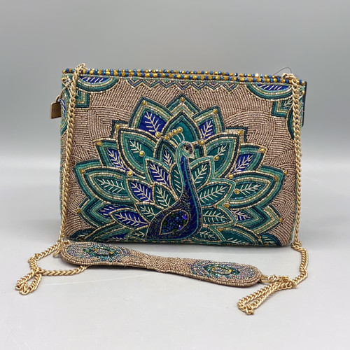 Mary Frances Royal Plume Peacock Crossbody Handbag