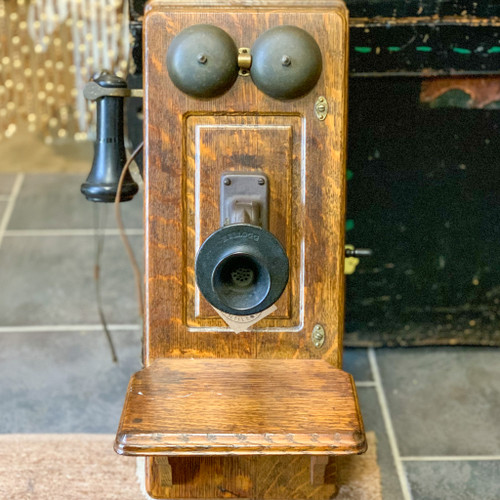 Antique Oak Box Telephone