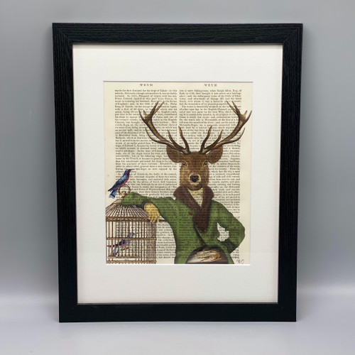 Deer & Bamboo Cage Framed Book Print