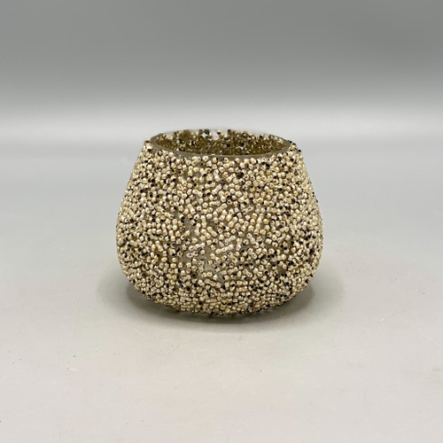 Recycled Glass Beaded Votive Holder