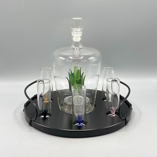 Tequila Agave Decanter w/6 Shot Glasses & Stand
