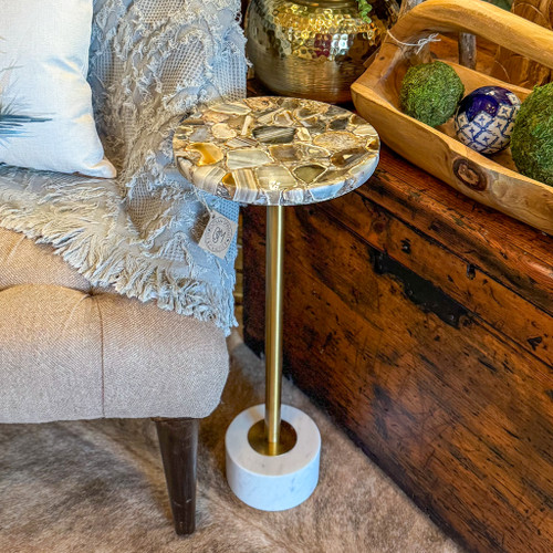 Wild Agate Accent Drink Table