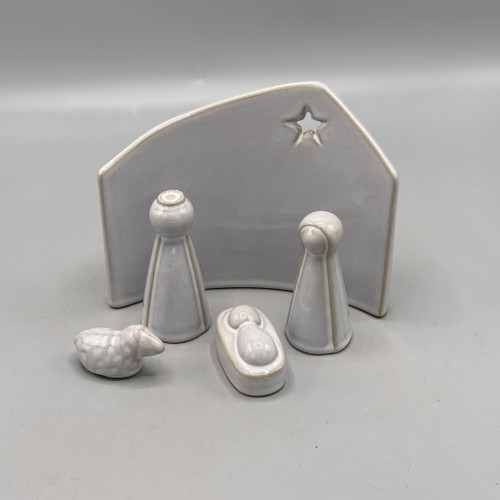 Nativity Set of 5 Grey Ceramic Nativity Set of 5 Grey Ceramic