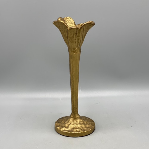 Flower Shape Taper Holder Gold Finish