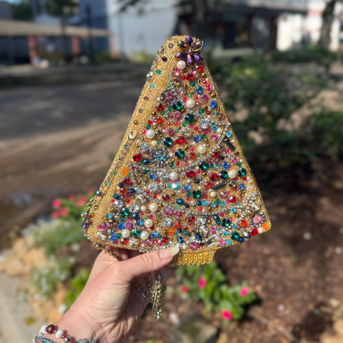 Glittering Joy Christmas Tree w/Gems Handbag