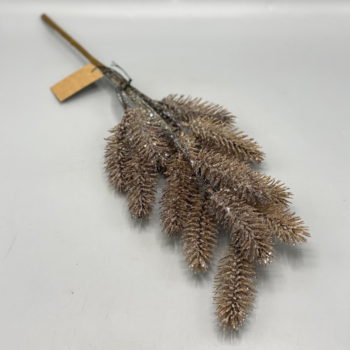 Pine Stem Pick W/Brown Glitter