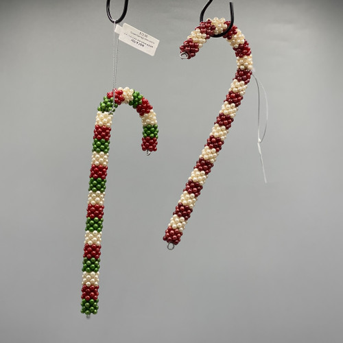 Beaded Candy Cane Ornament
