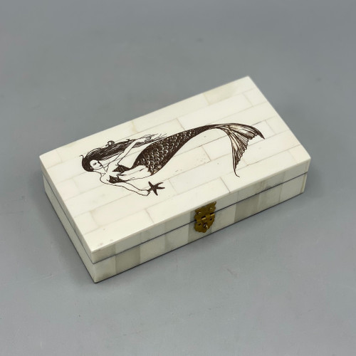 Mermaid Etched Bone Box