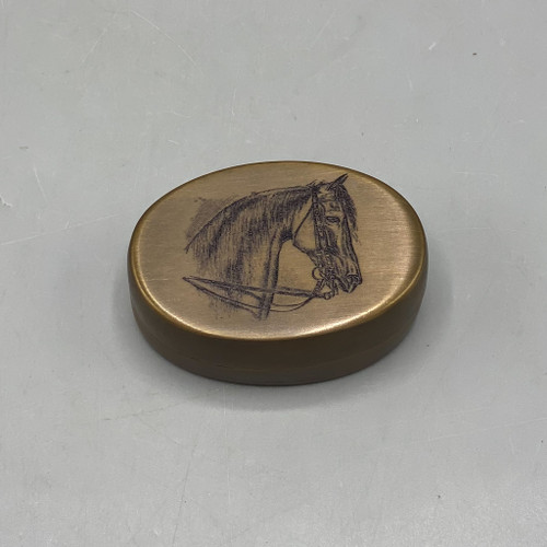 Horse Brass Oval Box