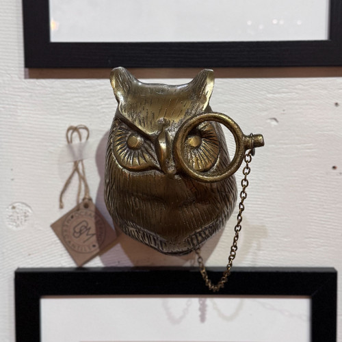 Owl Head w/Monocle Wall Décor