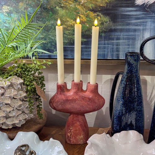 Travertine Organic Shaped Candelabra