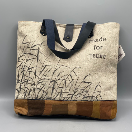 Recycled Canvas & Leather Market Tote