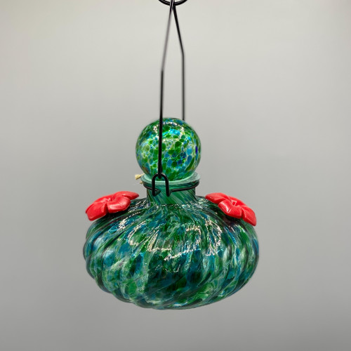 Solar LED Seaglass Decanter Hummingbird Feeder