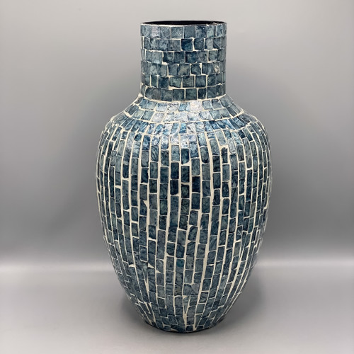 Blue Jug Mosaic Mother of Pearl Vase