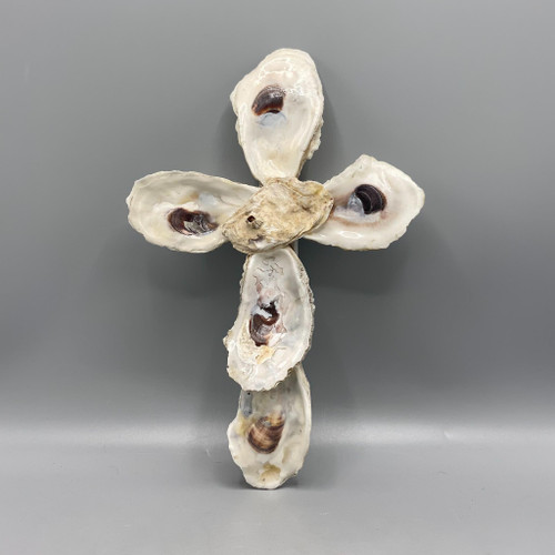 Handmade Oyster Shell Cross, Plain