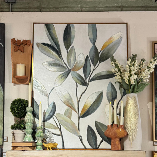 Elegant Leaves Framed Canvas