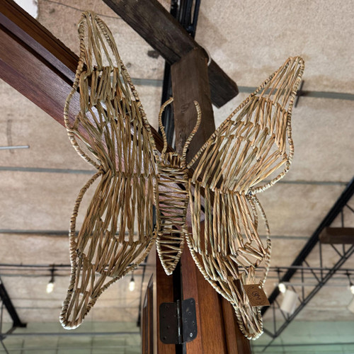 Seagrass & Iron Butterfly Wall Décor