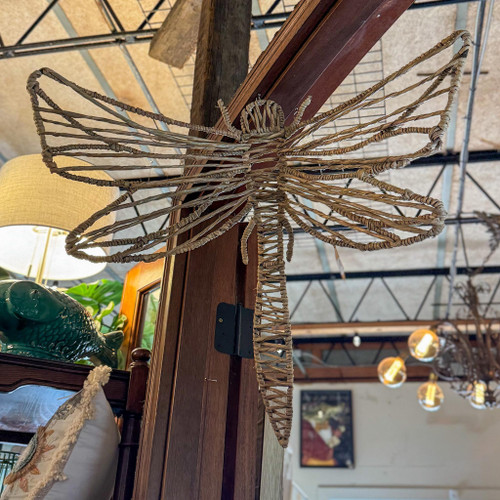 Seagrass & Iron Dragonfly Wall Décor