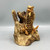 Hand Carved Bees Tabletop Wood Sculpture