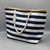 Navy Blue Striped Rope Tote Bag